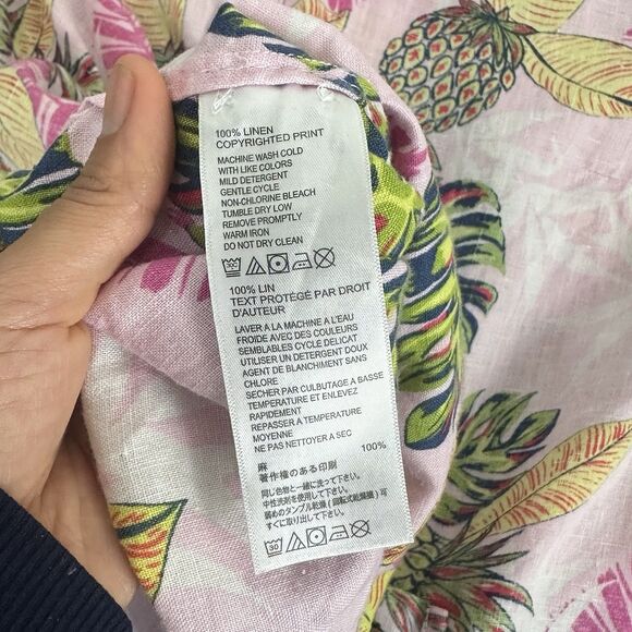 Tommy Bahama Women's Parc Linen Resort Coastal Tropical Camp Shirt Size XL Multi - Picture 10 of 13